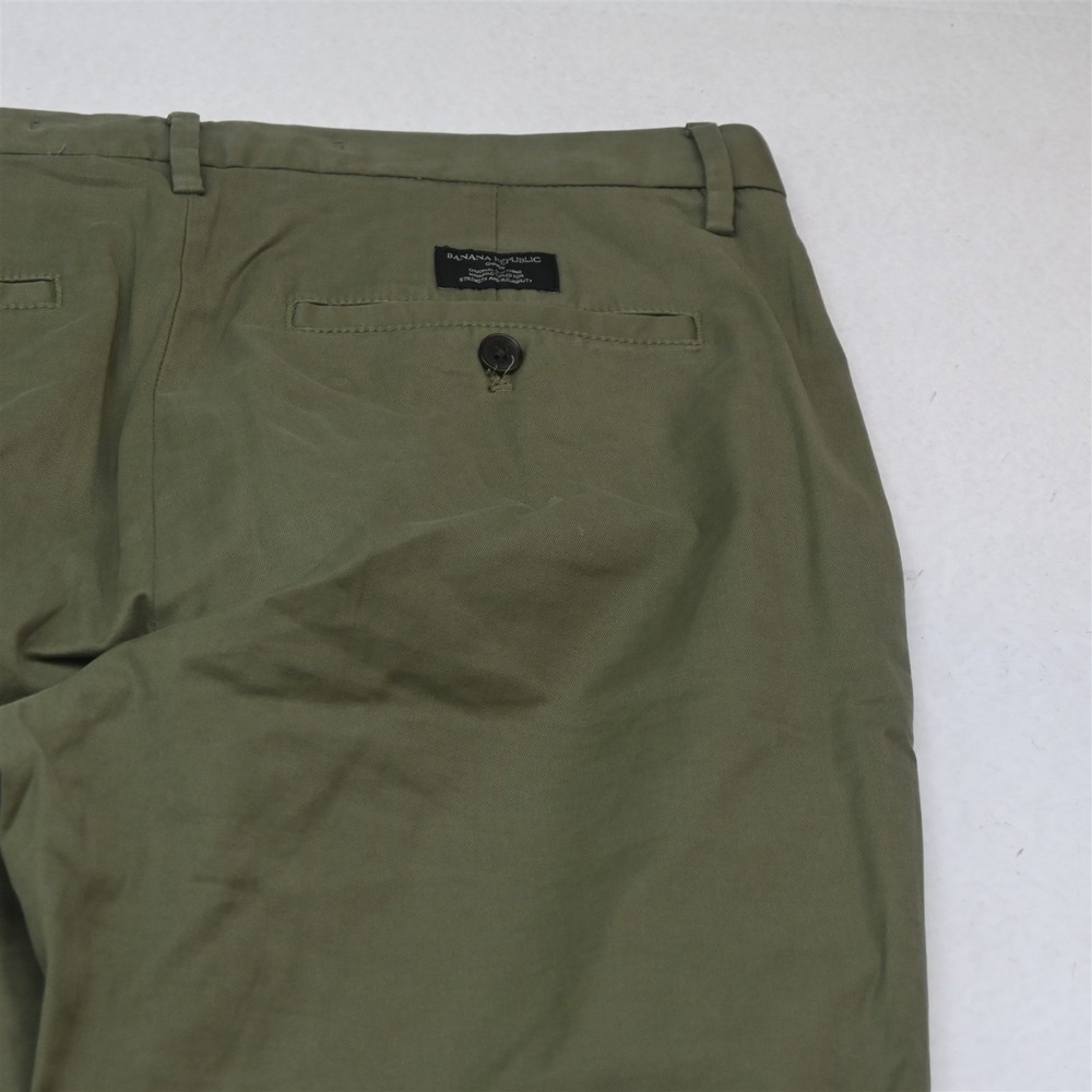 Banana Republic 33x34 Green Lived In Slim Chino Mens Pants - Picture 8 of 9